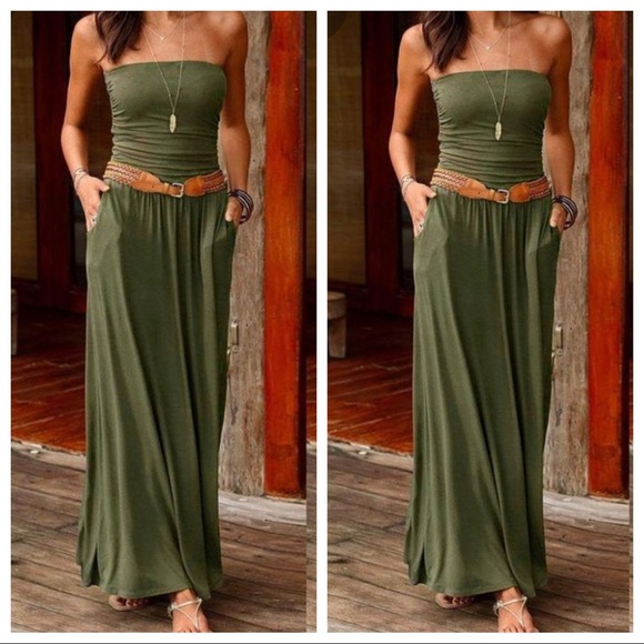ShopEvelynne Dresses & Skirts - FAVORITE SLEEVELESS TUBE SIDE POCKETS MAXI DRESS